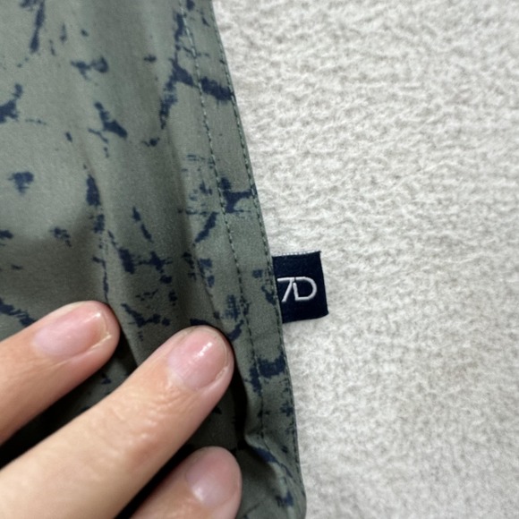 7 Diamonds Shirt Mens Large Green Timeless Melody 4-Way Stretch Short Sleeve - Picture 3 of 11